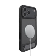 For iPhone 17 Air Kalebol MagSafe Invisible Tilt Holder PC Hybrid TPU Case(Navy Blue)