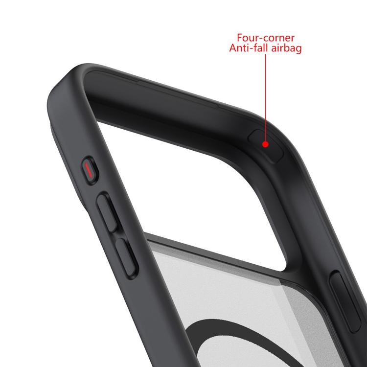 For iPhone 17 Air Kalebol MagSafe Invisible Tilt Holder PC Hybrid TPU Case(Navy Blue)
