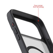 For iPhone 17 Pro Max Kalebol MagSafe Invisible Tilt Holder PC Hybrid TPU Case(Grey White)