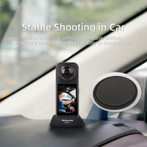 For Insta360 X5 / X4 Sunnylife Silicone Stand Base Car Base(Black)