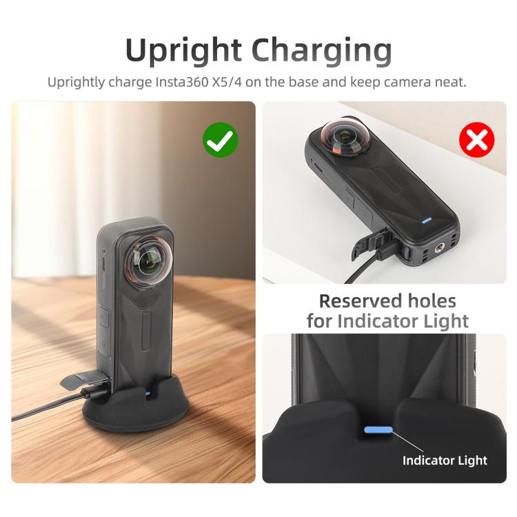 For Insta360 X5 / X4 Sunnylife Silicone Stand Base Car Base(Black) - free shipping - PMC TechLife - Order now!