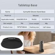For Insta360 X5 / X4 Sunnylife Silicone Stand Base Tabletop Base(Black)