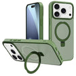 For iPhone 17 Pro Max Kalebol Metal Lens Frame MagSafe Holder Frosted PC Phone Case(Dark Green) - iPhone 17 Pro Max Cases by Kalebol | Online Shopping South Africa | PMC TechLife | Buy Now Pay Later Mobicred