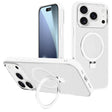 For iPhone 17 Pro Kalebol Metal Lens Frame MagSafe Holder Frosted PC Phone Case(Frosted White) - iPhone 17 Pro Cases by Kalebol | Online Shopping South Africa | PMC TechLife | Buy Now Pay Later Mobicred