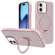 For iPhone 17 Kalebol Metal Lens Frame MagSafe Holder Frosted PC Phone Case(Pink) - free shipping - PMC TechLife - Order now!
