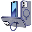 For iPhone 17 Kalebol Metal Lens Frame MagSafe Holder Frosted PC Phone Case(Navy Blue) - free shipping - PMC TechLife - Order now!