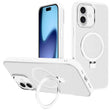 For iPhone 17 Kalebol Metal Lens Frame MagSafe Holder Frosted PC Phone Case(Frosted White) - iPhone 17 Cases by Kalebol | Online Shopping South Africa | PMC TechLife | Buy Now Pay Later Mobicred