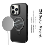 For iPhone 17 Air Kalebol Metal Lens Frame MagSafe Holder Frosted PC Phone Case(Sierra Blue)