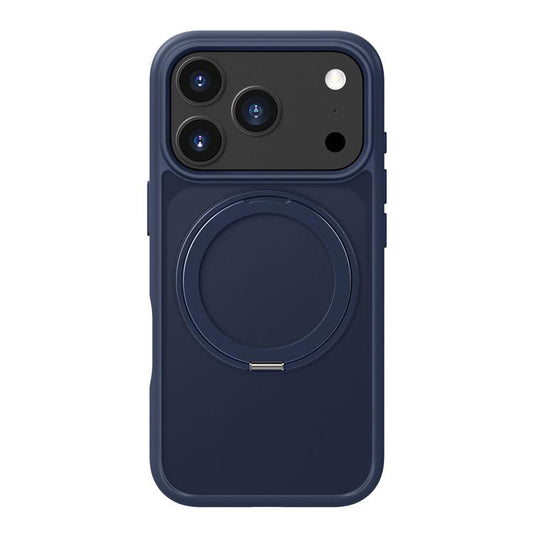 For iPhone 17 Pro Max Kalebol Frosted MagSafe Holder Acrylic Hybrid TPU Phone Case(Navy Blue) - free shipping - PMC Jewellery - Order now!