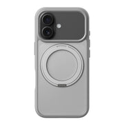 For iPhone 17 Kalebol Frosted MagSafe Holder Acrylic Hybrid TPU Phone Case(Cobble Grey)