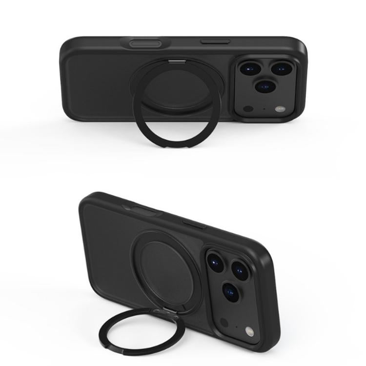 For iPhone 17 Pro Max Kalebol Frosted MagSafe Holder Acrylic Hybrid TPU Phone Case(Navy Blue) - free shipping - PMC TechLife - Order now!