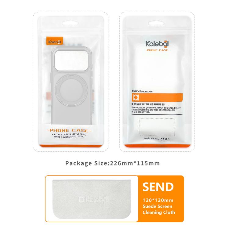 For iPhone 17 Air Kalebol Frosted MagSafe Holder Acrylic Hybrid TPU Phone Case(Black)