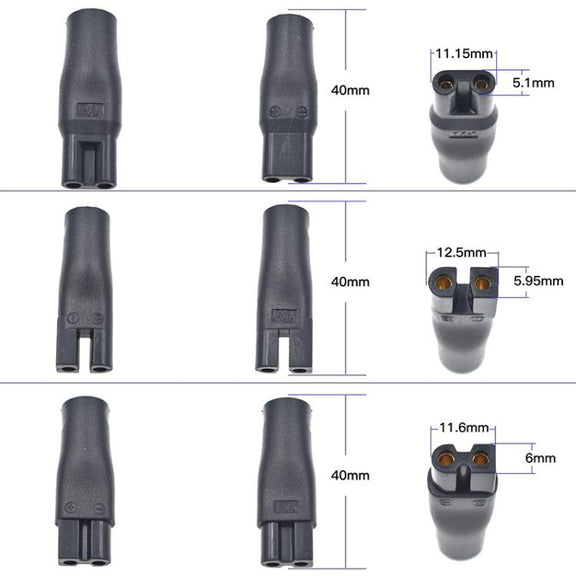 7pcs / Set DC 5.5 x 2.1mm Female to Shaver Interface Charging Adapter Converter