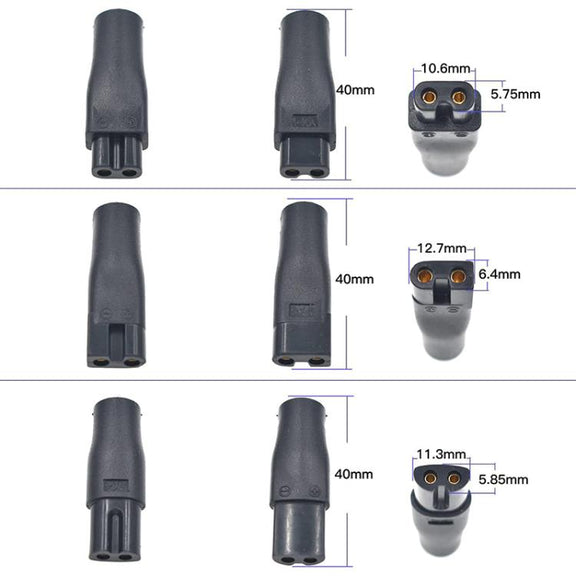8pcs / Set DC 5.5 x 2.1mm Female to Shaver Interface Charging Adapter Converter