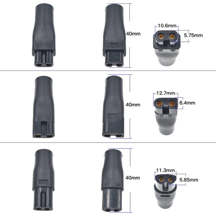 7pcs / Set DC 5.5 x 2.1mm Female to Shaver Interface Charging Adapter Converter