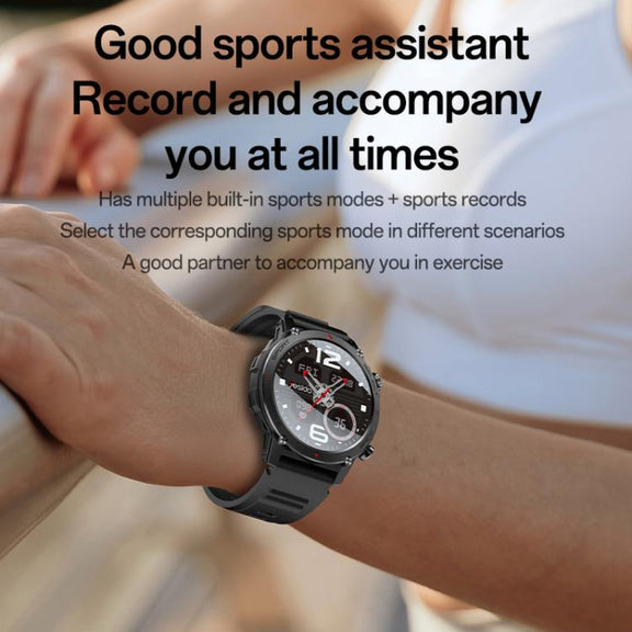 Yesido IO31 1.43 inch AMOLED Screen Smart Watch Support BT Call / Heart Rate(Black)