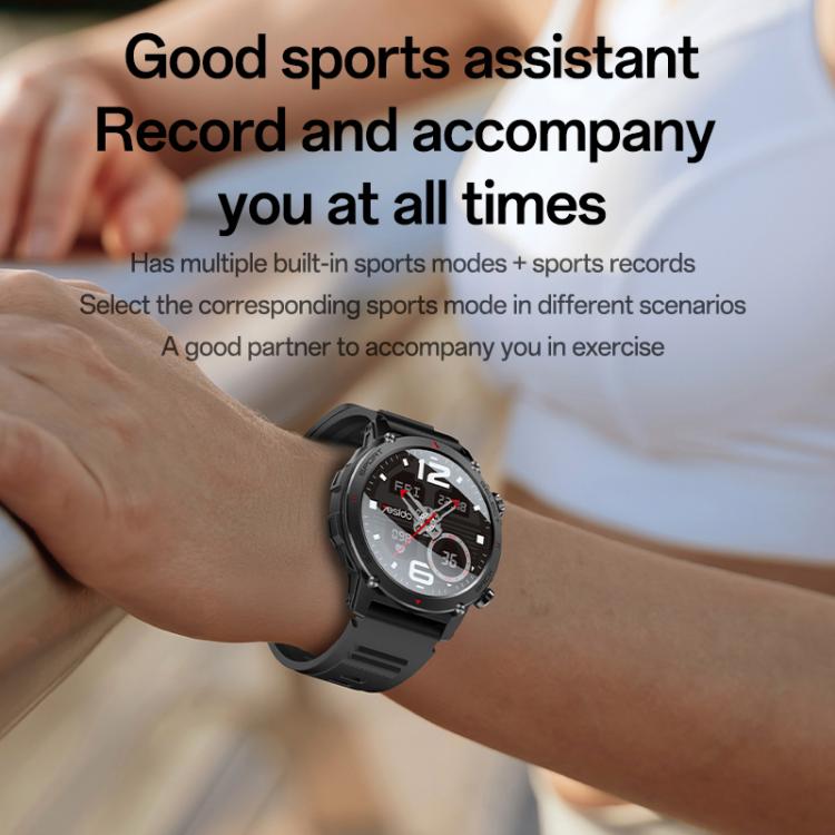 Yesido IO31 1.43 inch AMOLED Screen Smart Watch Support BT Call / Heart Rate(Black)