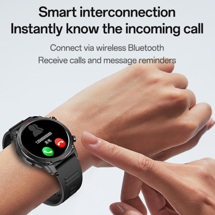 Yesido IO31 1.43 inch AMOLED Screen Smart Watch Support BT Call / Heart Rate(Black)