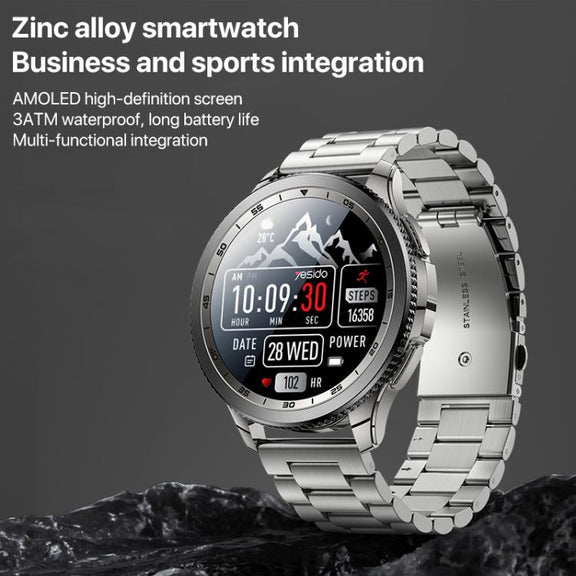 Yesido IO34 1.43 inch AMOLED Screen Metal Smart Watch Support BT Call(Grey)
