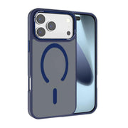 For iPhone 17 Pro Kalebol Metal Lens Frame MagSafe Frosted PC Phone Case(Navy Blue)