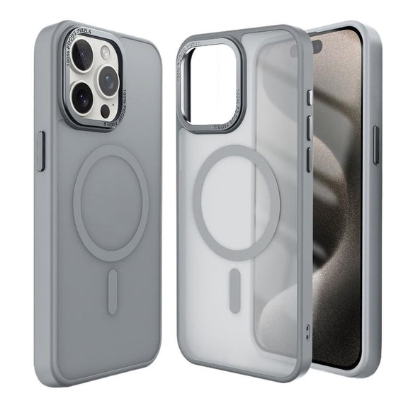 For iPhone 17 Air Kalebol Metal Lens Frame MagSafe Frosted PC Phone Case(Black)