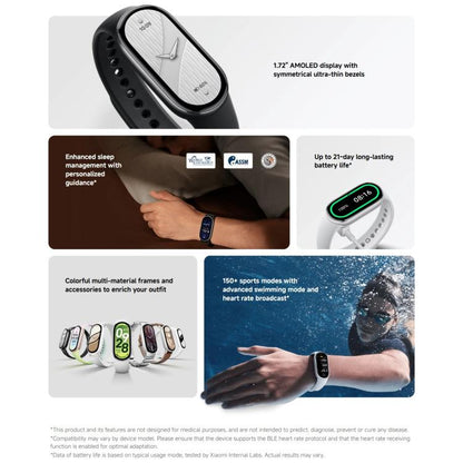 Original Xiaomi Smart Band 10, 1.72 inch AMOLED Screen 5ATM Waterproof Smart Watch, Support Blood Oxygen / Heart Rate Monitor(Black) - free shipping - PMC Jewellery - Order now!