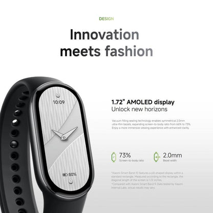 Original Xiaomi Smart Band 10, 1.72 inch AMOLED Screen 5ATM Waterproof Smart Watch, Support Blood Oxygen / Heart Rate Monitor(Black) - free shipping - PMC Jewellery - Order now!