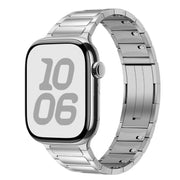 For Apple Watch 42mm / 41mm / 40mm / 38mm Tri-beads Side-detachable Buckle Stainless Steel Watch Band(Silver)