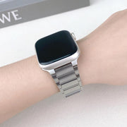 For Apple Watch 42mm / 41mm / 40mm / 38mm Tri-beads Side-detachable Buckle Stainless Steel Watch Band(Silver)
