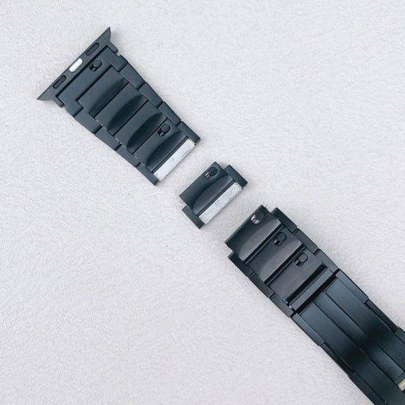For Apple Watch 46mm / 49mm / 45mm / 44mm Tri-beads Side-detachable Buckle Stainless Steel Watch Band(Silver)