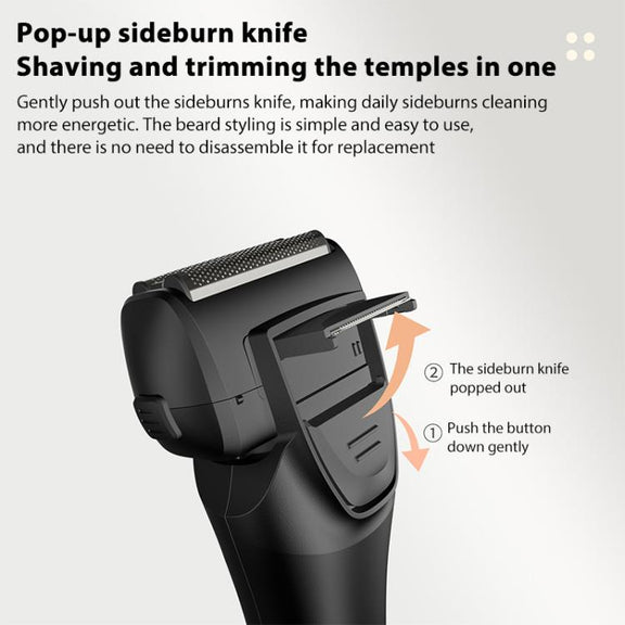 Full Body Washable LED Digital Display Reciprocating Electric Shaver(Exclusive Black)