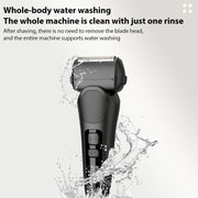 Full Body Washable LED Digital Display Reciprocating Electric Shaver(Gun Fight Black)