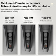 Full Body Washable LED Digital Display Reciprocating Electric Shaver(Exclusive Black)