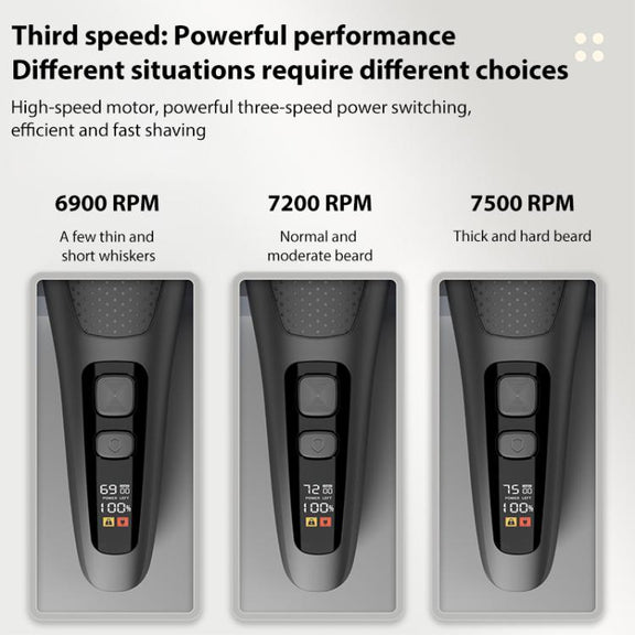 Full Body Washable LED Digital Display Reciprocating Electric Shaver(Exclusive Black)