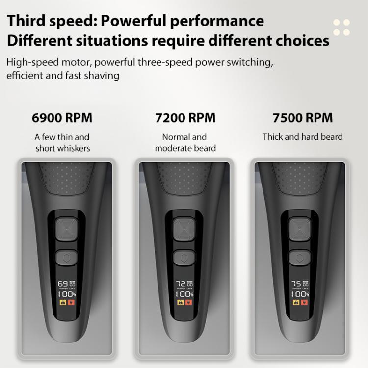 Full Body Washable LED Digital Display Reciprocating Electric Shaver(Exclusive Black)