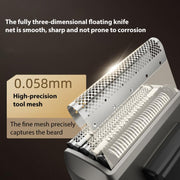 Five-blade Full Body Washable LED Digital Display Reciprocating Electric Shaver(Grey)