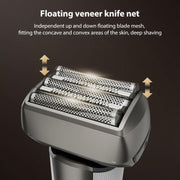 Five-blade Full Body Washable LED Digital Display Reciprocating Electric Shaver(Grey)