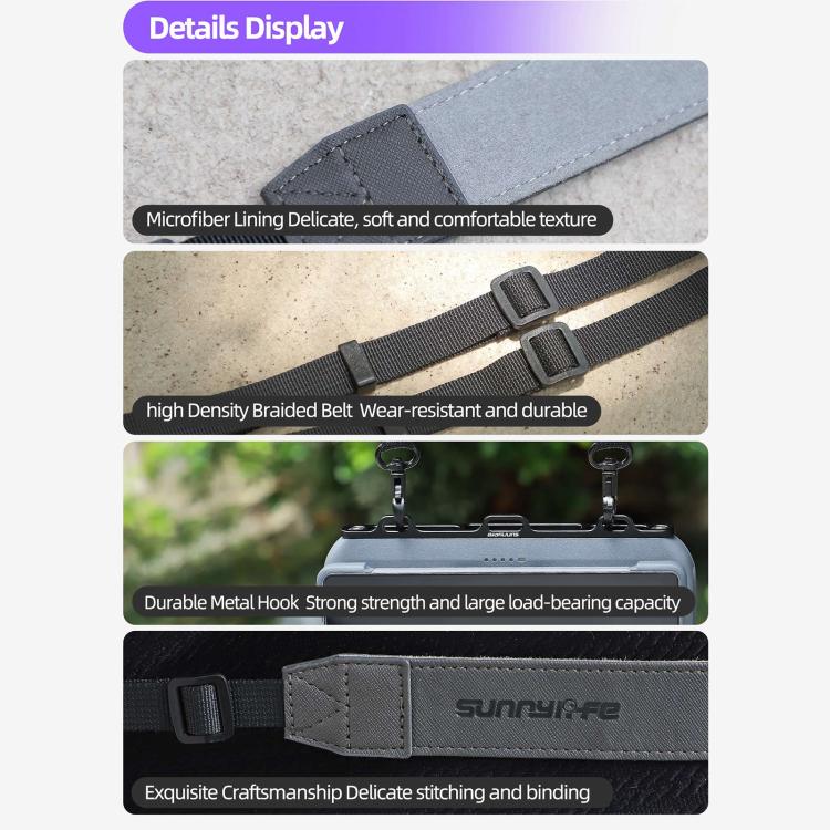 For DJI RC Pro 2 Sunnylife GS013 Multi-Purpose Lanyard with CNC Aluminum Buckle(Grey)