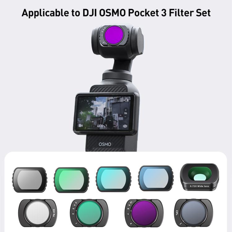 For DJI Osmo Pocket 3 Camera Lens Filter, Filter:0.72X Wide Lens