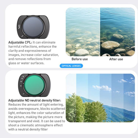 For DJI Osmo Pocket 3 Camera Lens Filter, Filter:0.72X Wide Lens