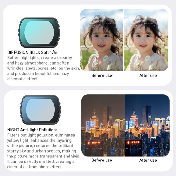 For DJI Osmo Pocket 3 Camera Lens Filter, Filter:Adjustable STAR - free shipping - PMC TechLife - Order now!