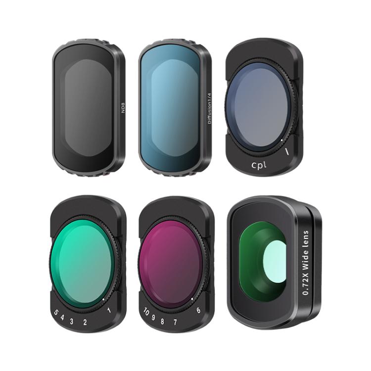 For DJI Osmo Pocket 3 Camera Lens Filter, Filter:0.72X Wide Lens