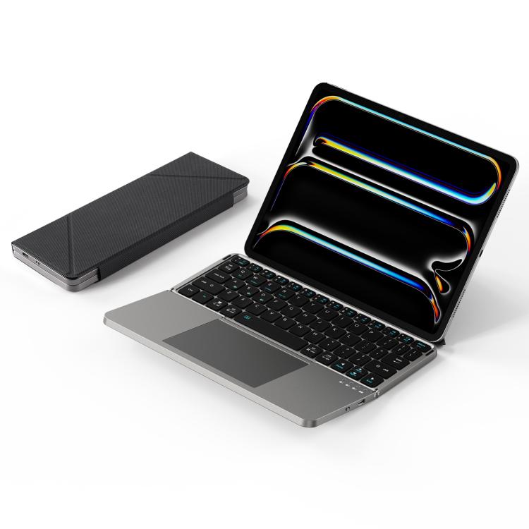 DUX DUCIS OK Fold Series Two-fold Touch Wireless Bluetooth Keyboard Tablet Leather Case(Black) - free shipping - PMC Jewellery - Order now!