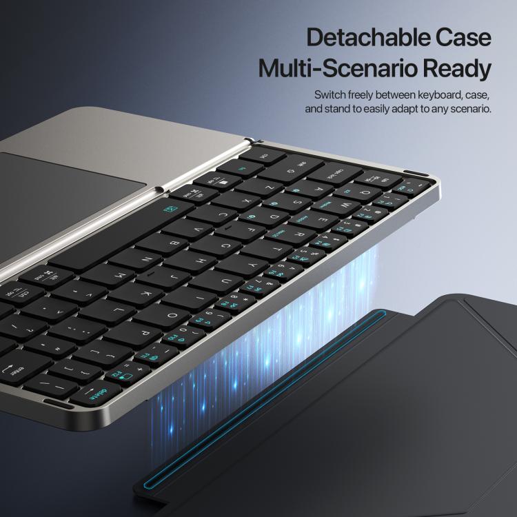 DUX DUCIS OK Fold Series Two-fold Touch Wireless Bluetooth Keyboard Tablet Leather Case(Black) - free shipping - PMC Jewellery - Order now!