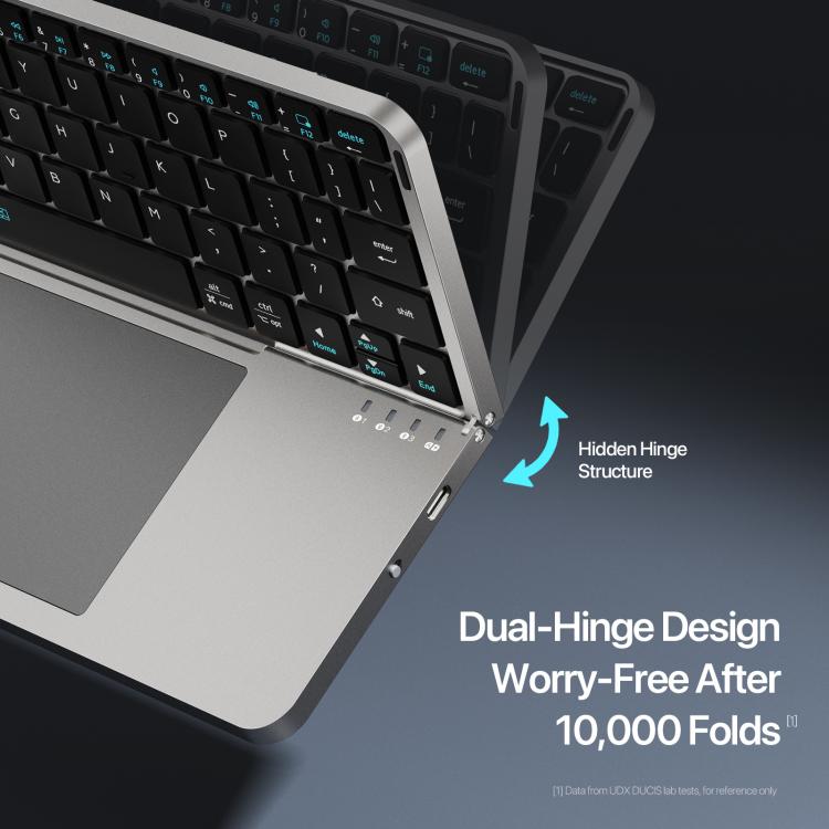 DUX DUCIS OK Fold Series Two-fold Touch Wireless Bluetooth Keyboard Tablet Leather Case(Black) - free shipping - PMC Jewellery - Order now!