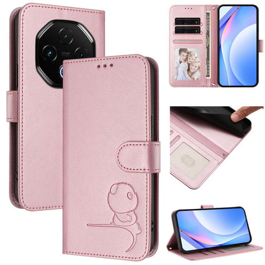 For UMIDIGI G100 Pro Litter Panda Embossing RFID Leather Phone Case with Lanyard(Pink) - free shipping - PMC Jewellery - Order now!