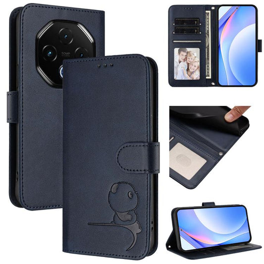 For UMIDIGI G100 Pro Litter Panda Embossing RFID Leather Phone Case with Lanyard(Blue) - free shipping - PMC Jewellery - Order now!