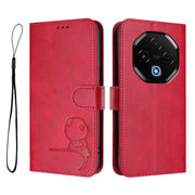 For UMIDIGI G100 Pro Litter Panda Embossing RFID Leather Phone Case with Lanyard(Rose Red)