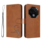 For UMIDIGI G100 Pro Litter Panda Embossing RFID Leather Phone Case with Lanyard(Brown)
