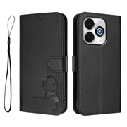 For UMIDIGI G100x 5G / 4G Litter Panda Embossing RFID Leather Phone Case with Lanyard(Black)